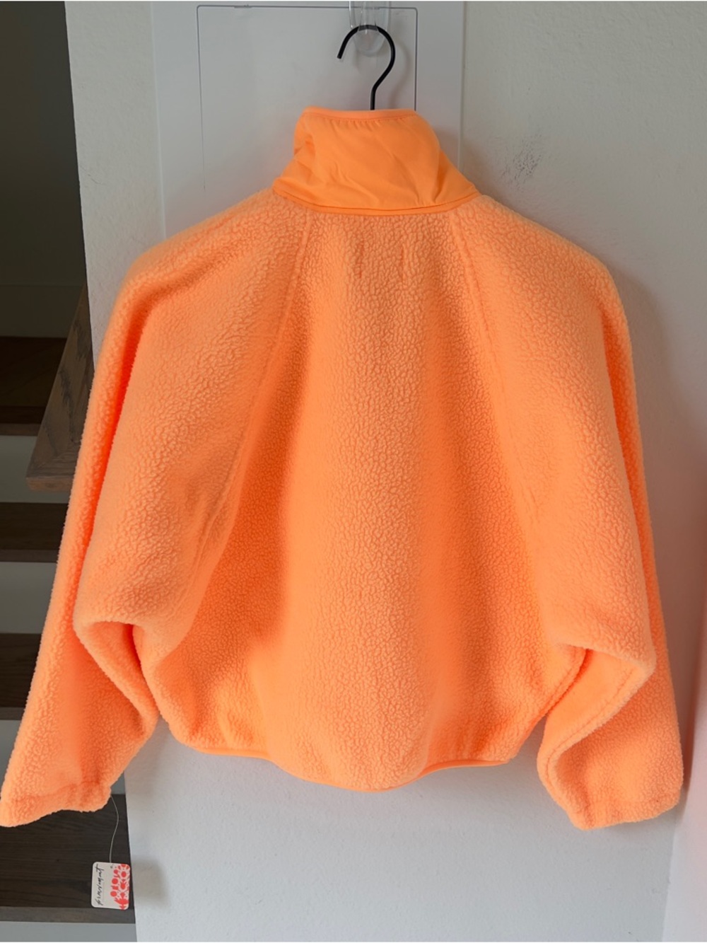 Free People Hit The Slopes Printed Fleece Jacket - Neon Clementine Orange - NWT - Picture 4 of 7
